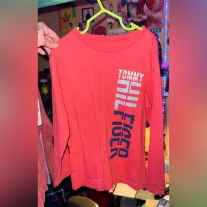 Tommy Hilfiger Red Long Sleeve Tee